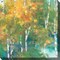 Outdoor Living and Style Yellow and Green Obscure Forest Outdoor Canvas Square Wall Art Decor 24" x 24"